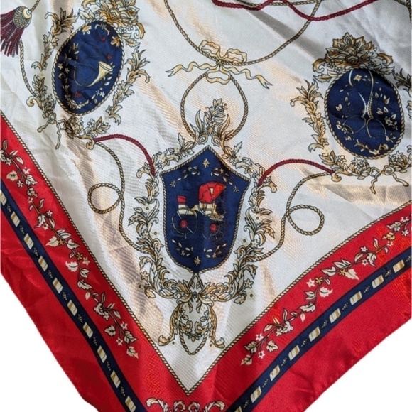 Unbranded Classic Red & Blue Satin Scarf - Picture 4 of 4